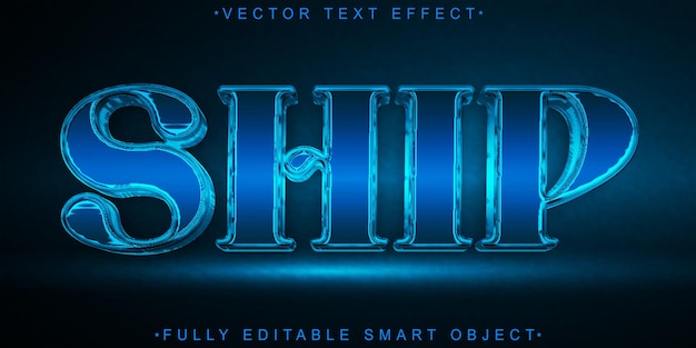 blue ship vector fully editable smart object text effect