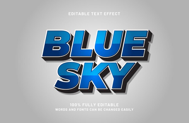 blue sky editable text effect