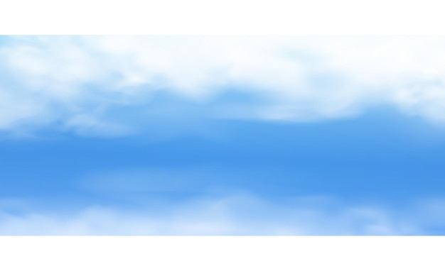 Blue sky with white clouds Nature landscape with sunny clear day with clouds on the horizon