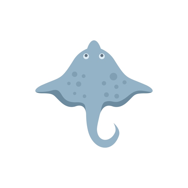 Blue stingray swimming with wavy wings and curled tail