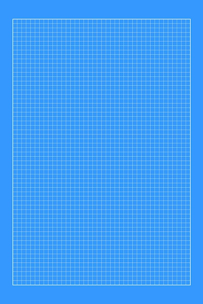 Blueprint template White grid on blue background Checkered worksheet for office work mechanics
