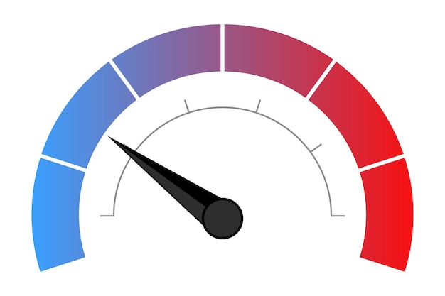 bluered speed tester on two divisions illustration internet downloading uploading data speed limit car computer engine quality vector icon for business and advertising