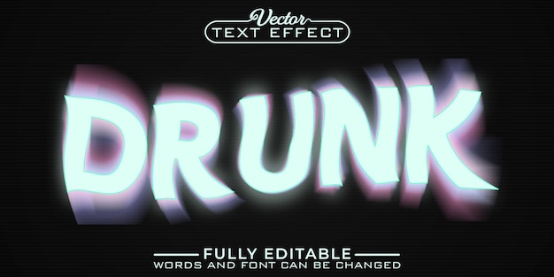 Blurry Drunk Vector Editable Text Effect Template