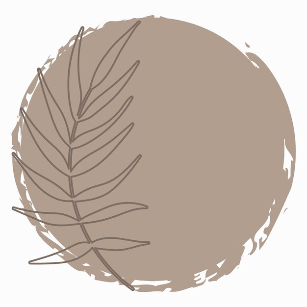 Boho leaf element with shape Aesthetic illustration of a leaflet Vector boho style illustration