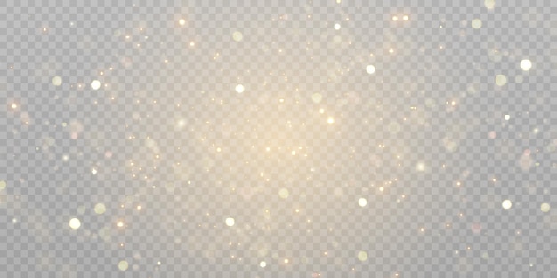 Bokeh light effect of shining glare on transparent background for christmas new year design glitter