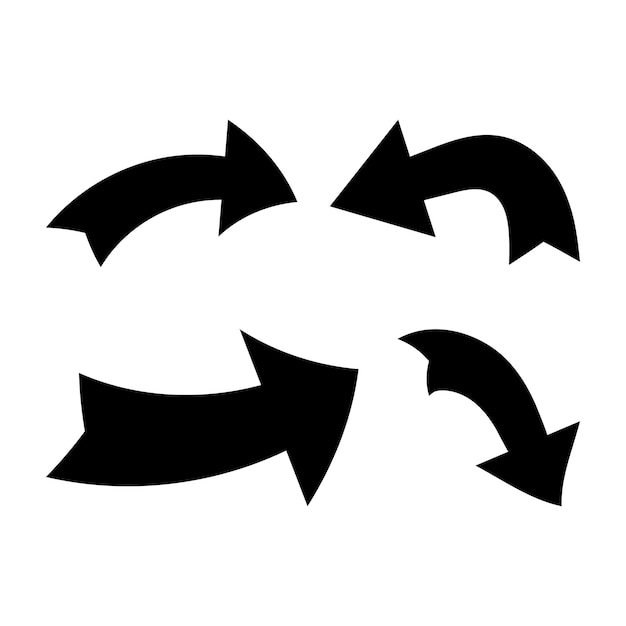 Bold Black Arrows in Motion Circular Flow Design