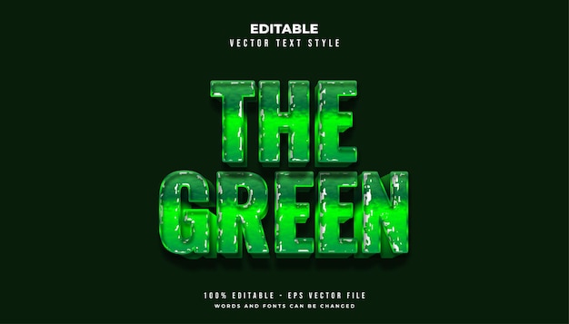 bold green text style with torn paper effect