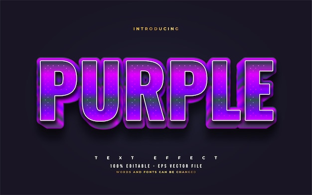bold purple text style with 3d embossed effect. editable text style effects