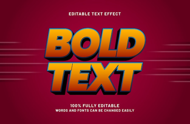 bold text editable text effect in cartoon and kids text style