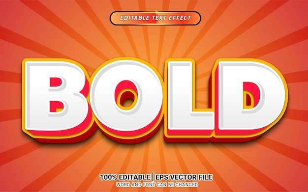 Bold white orange vector text effect template design