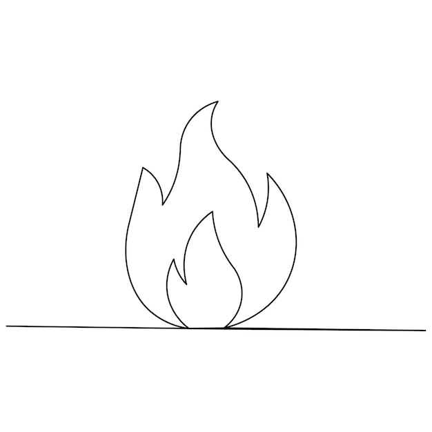 Bon fire single line art continuous one line drawing of Isolated outline vector icon