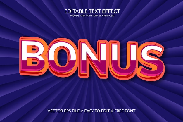 bonus 3d fully editable vector eps text effect template
