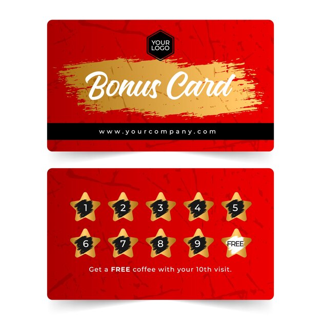 bonus card with scratch effect in realistric style