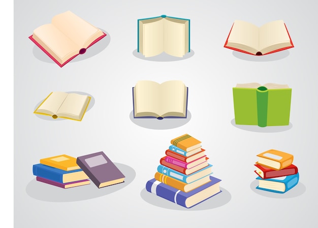 Book Set Collection Isolate design for decoration