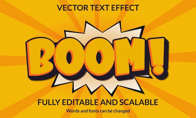 boom editable text effect 3d typography vector template