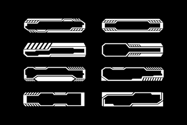 Borders future interface hud modern digital design elements