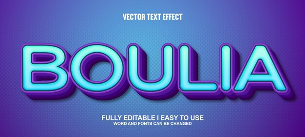 Boulia fully editable font vector text effect