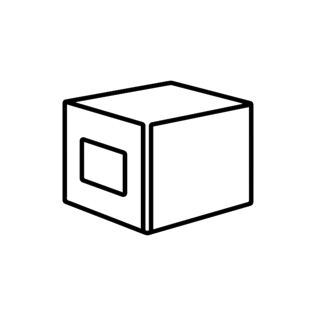 Box icon Black icon on white background Vector illustration