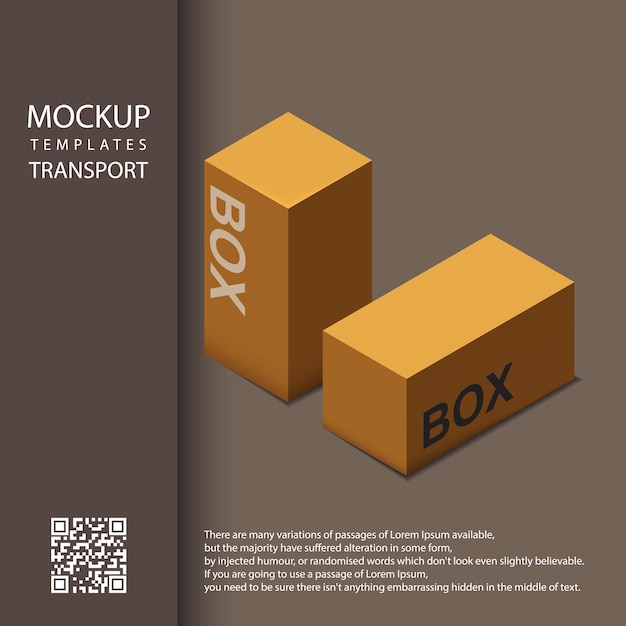 Box packing logistic on colour brown background