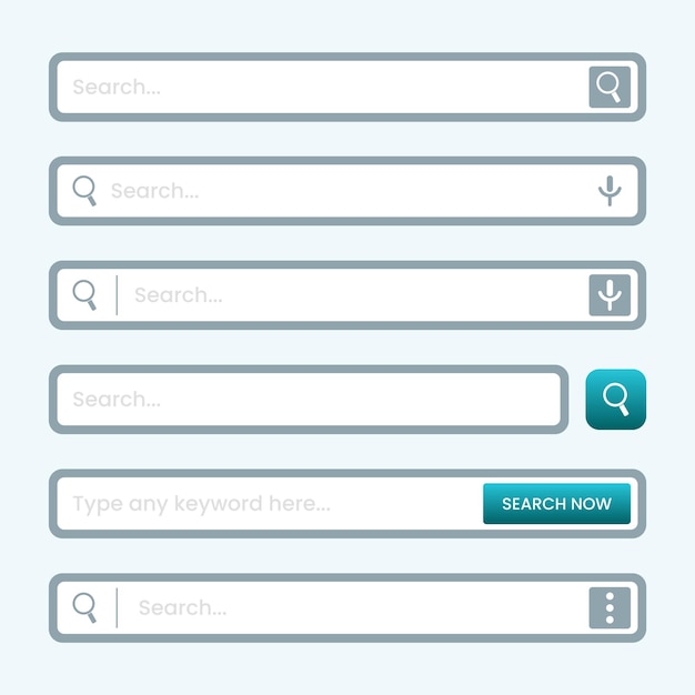 Boxed Corners Search Bar for UI Design Elements EPS Vector Graphic