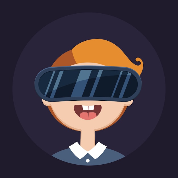 Boy in virtual glasses