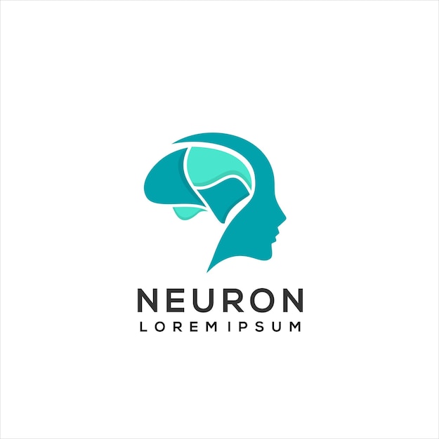 Brain Logo silhouette design vector template Think idea concept thinking brain Logotype icon Logo