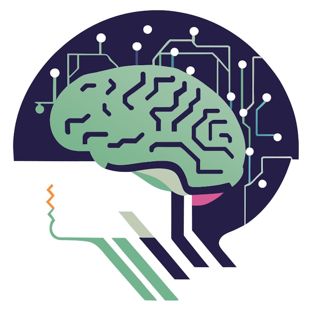 brain that is growing technology vector illustration flat 2