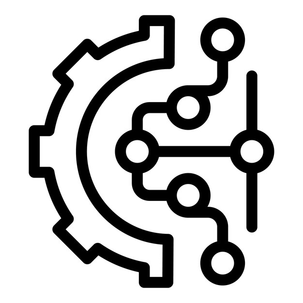 Brainstorming gear icon outline vector Group maze solving