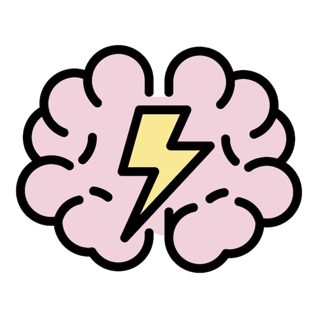 Brainstorming icon Outline brainstorming vector icon color flat isolated