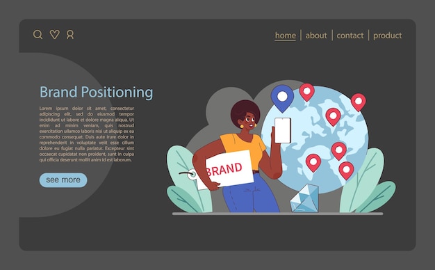 Brand positioning strategy illustration of global brand presence and market penetration essential