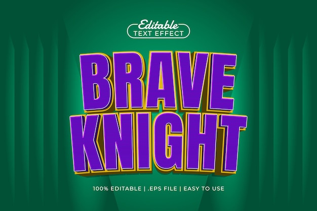 brave knight editable text effect with a knight and king text style