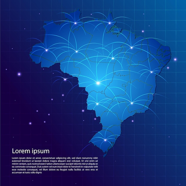 Brazil map internet network