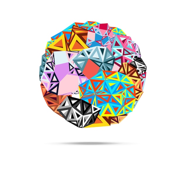 bright beautiful ball of the triangle on a white background