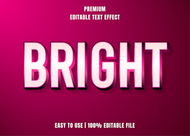 Bright, Editable Text Effect Font Style