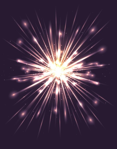 bright explosion with rays and glare vector element