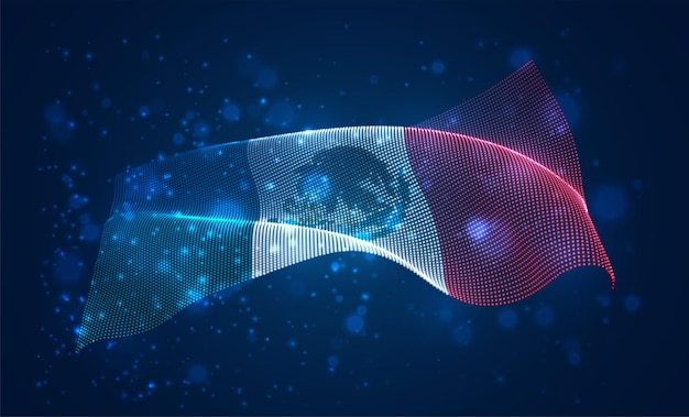 bright glowing country flag of abstract dots