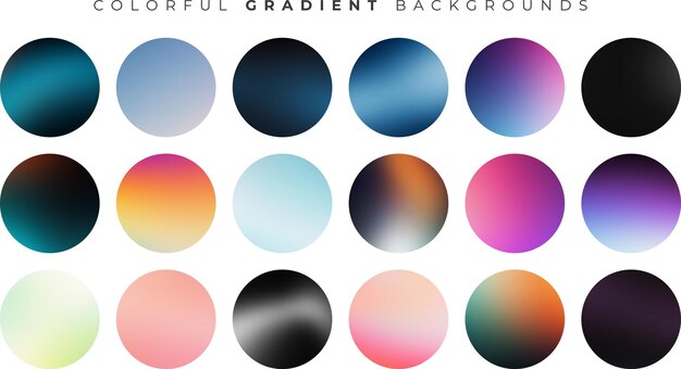 Bright Gradient Background Set Digital UI Vector EPS