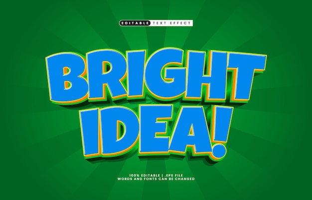 bright idea editable text effect with a smart and happy text style