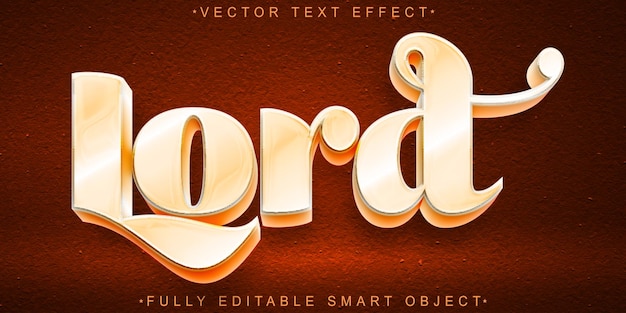 Bright Luxury Historic Lord Vector Fully Editable Smart Object Text Effect