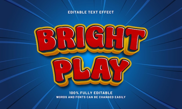 bright play editable text effect with a kids and game theme