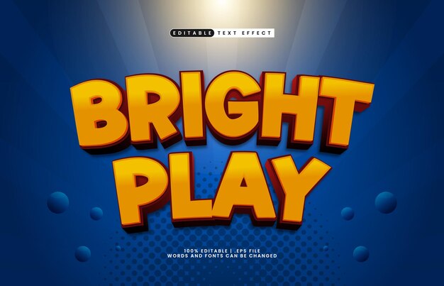 bright play editable text effect with a kids and play text style