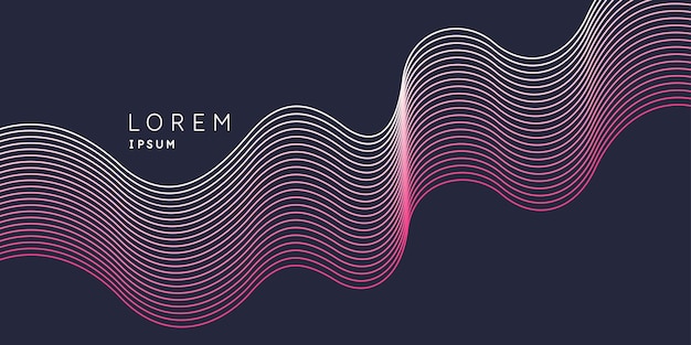 bright poster with dynamic waves vector illustration abstract background