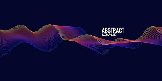 Bright poster with dynamic waves. Vector illustration minimal flat style