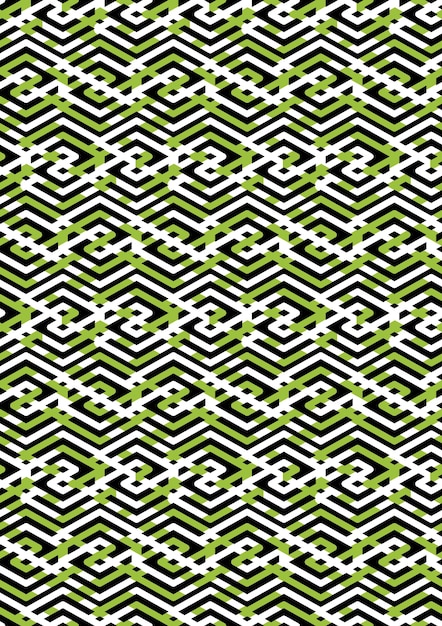 Bright rhythmic endless pattern with zigzag black lines, vivid continuous creative textile, geometric motif background with rhombs.