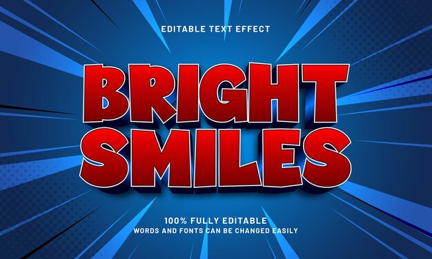 bright smiles editable text effect with a happy and kids theme