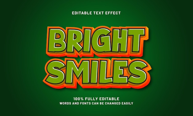 bright smiles editable text effect with kids and happy theme