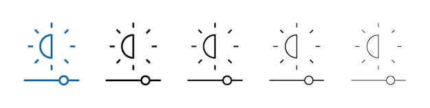 Brightness icon Outline vector logo for web ui