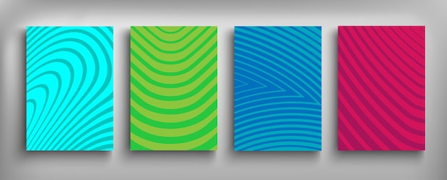 Brochure set Cover Design Cards Isolated Dynamic fashion flat design Poster banner flyer poster