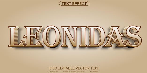 bronze soft leonidas editable and scalable vector text effect