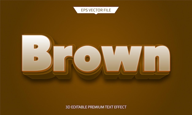brown 3d editable text style effect 